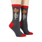 Another view of the 'Realtor' socks on a model's feet, showcasing the fit and design from a different angle.