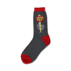 gray, red real estate novelty womens re/max and keller williams office approved crew-length fun house sold novelty sock. 