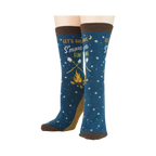 Flatlay of the 'Let's Have S'more Fun!' socks, showing the full design