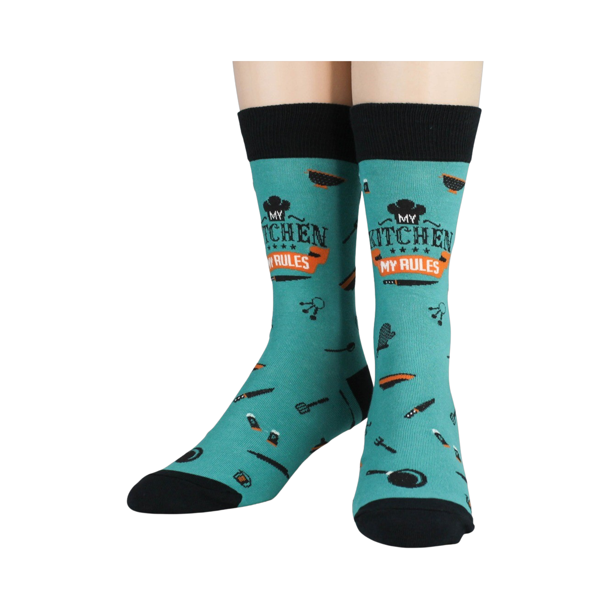 Another lifestyle shot: A person wearing the socks, showcasing the design.