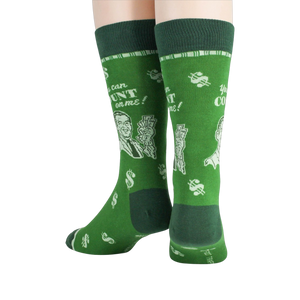 Back view of the 'Accountant' socks showing the full design