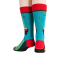 Close-up shot of the back of a pair of Ramen socks, highlighting the red cuff and 'Ramen' text.