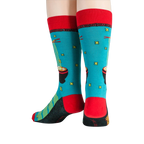 Close-up shot of the back of a pair of Ramen socks, highlighting the red cuff and 'Ramen' text.