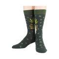 Flat lay product shot showing the full design of the marijuana socks against a white background.