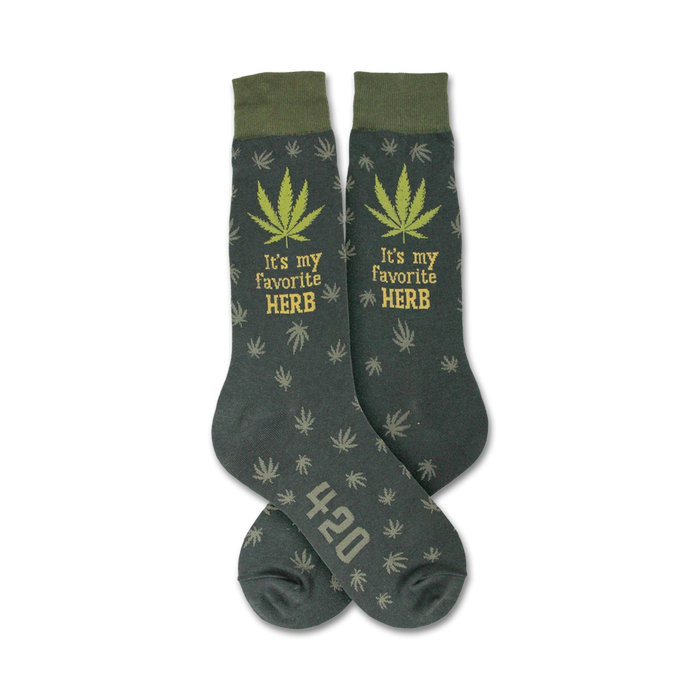 men's marijuana crew socks - represent your favorite herb in style!   