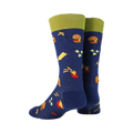 Back view of the 'Burger' socks highlighting the fun food print.