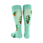 Detailed close-up of the Plant Dude sock design.