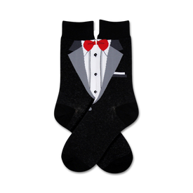 mens crew tuxedo pattern socks. perfect wedding attire.   