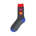 Crew socks in gray, red, and blue.  A red and yellow emblem says 'I'm Gaming' with a game controller graphic.