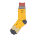 Crew socks designed as pencils; yellow with gray and tan accents; 'No. 2' is printed on the shaft.
