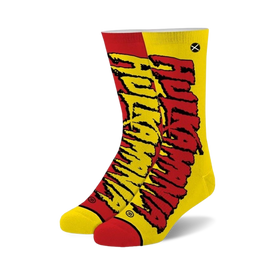hulkamania wrestling themed mens & womens unisex red novelty crew socks