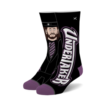 undertaker wwe themed mens & womens unisex black novelty crew socks