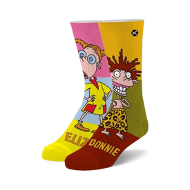 eliza & donnie crew socks featuring characters from the cartoon rugrats. made for men and women.   