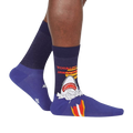 Lifestyle shot showing the 'Totally Jawsome!' socks on a person's legs.