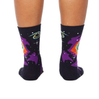 Back view of Helix Nebula socks, showing the complete design.