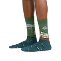 Lifestyle shot showing the socks on a person's feet, showcasing the design and fit.