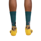 Back view of the socks, showing the full design on both sides.