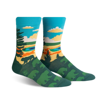 grand prismatic national park themed mens multi novelty crew socks