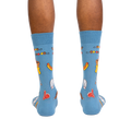 Back view of the 'Grillin' It' socks on a person's legs, showcasing the full design on the back of the socks.