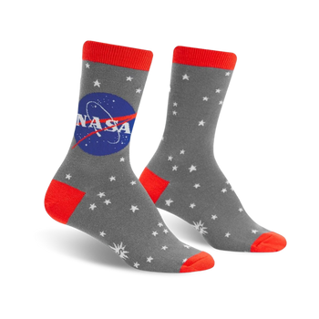 nasa stargazer glow in the dark space themed womens black novelty crew socks