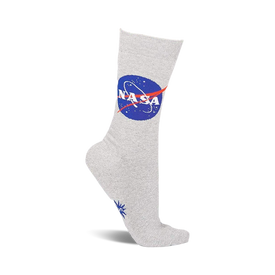 nasa titanium socks - space themed crew socks for women.   