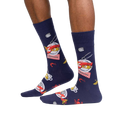 Lifestyle shot showcasing the 'Get Crackin!' socks on a person's feet, highlighting how they look when worn.