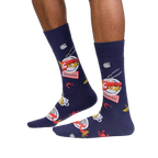 Lifestyle shot showcasing the 'Get Crackin!' socks on a person's feet, highlighting how they look when worn.