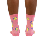 Rear view of the socks, showcasing the design on the back of the socks.