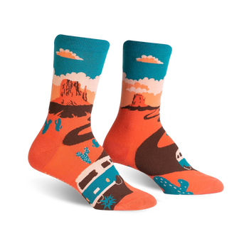 monument valley outdoor themed womens multi novelty crew socks