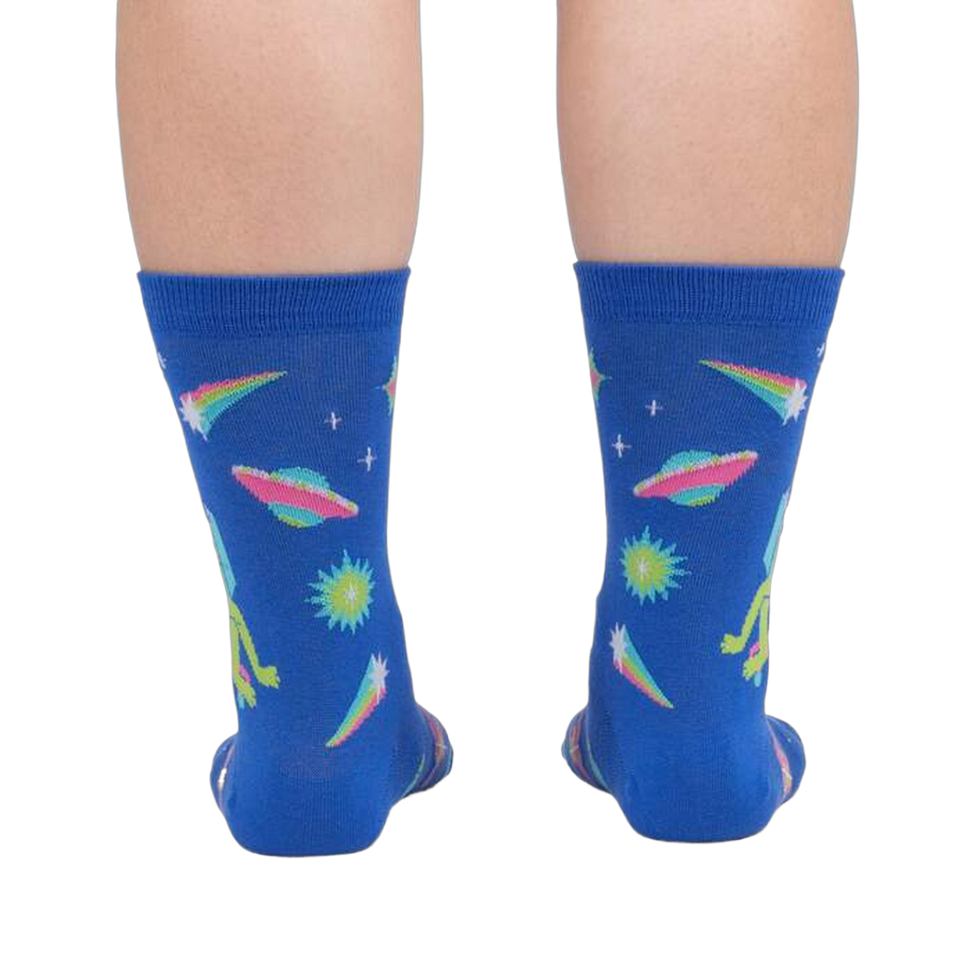 Back view of the socks, showcasing the design on the back of the socks.