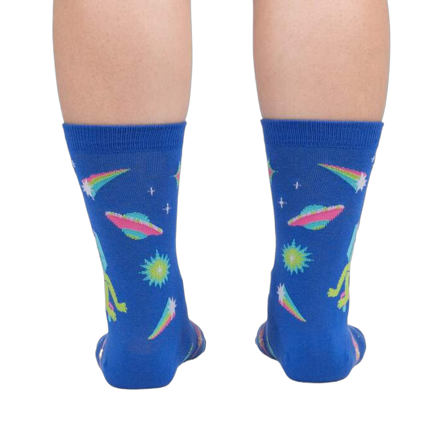 Back view of the socks, showcasing the design on the back of the socks.