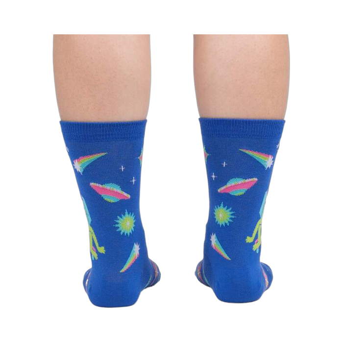 Back view of the socks, showcasing the design on the back of the socks.