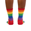 Rear view of the Radiant Rainbow socks highlighting the full rainbow stripe design.