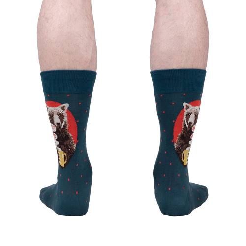 Rear view of the 'Bearly Awake' socks, showing both socks clearly.