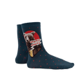 Lifestyle shot of a person wearing the 'Bearly Awake' socks, showcasing how they look when worn.