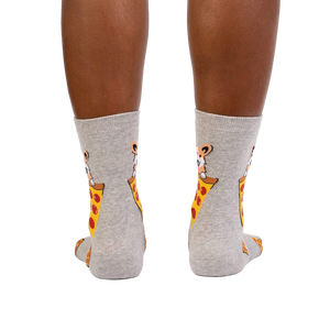 Rear view of a person wearing the 'Best Friends' socks, showcasing the design on the back of the socks.
