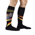 Lifestyle shot showing the socks on a person's legs.