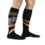 Lifestyle shot showing the socks on a person's legs.