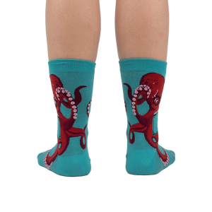 Rear view of The Octive Reader socks showing the full octopus design on both socks.