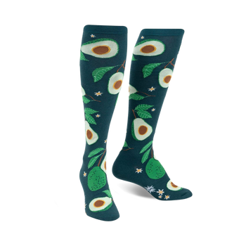 avoca-toes food & drink themed womens green novelty knee high socks