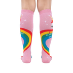 Back view of the Rainbow Mane socks, showcasing the full design.