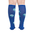 Back view of the 'Nice to Sea You' socks, highlighting the complete jellyfish pattern.