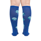 Back view of the 'Nice to Sea You' socks, highlighting the complete jellyfish pattern.