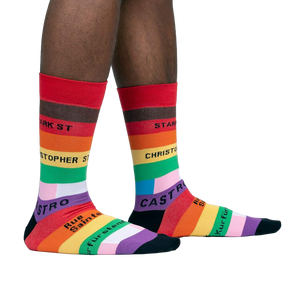 Flat lay product shot showing both socks laid out on a white background.