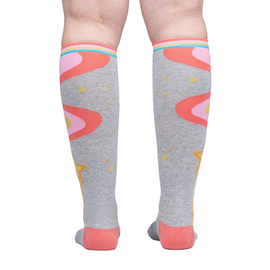 Back view of the 'It's Magic' socks, showcasing the complete design on the back of the legs.