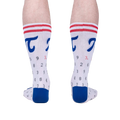 Back view of the American Pi socks, showcasing the complete design on the heel and back of the sock.