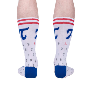 Back view of the American Pi socks, showcasing the complete design on the heel and back of the sock.