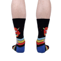 Back view of a pair of 'Stay Weird' socks; showcasing design details on the heel and back of the sock.
