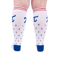 Rear view flat lay showing both American Pi socks with their Pi symbol and digits pattern.