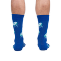 Back view of a person wearing the 'Nice to Sea You' jellyfish socks, showing the full pattern.